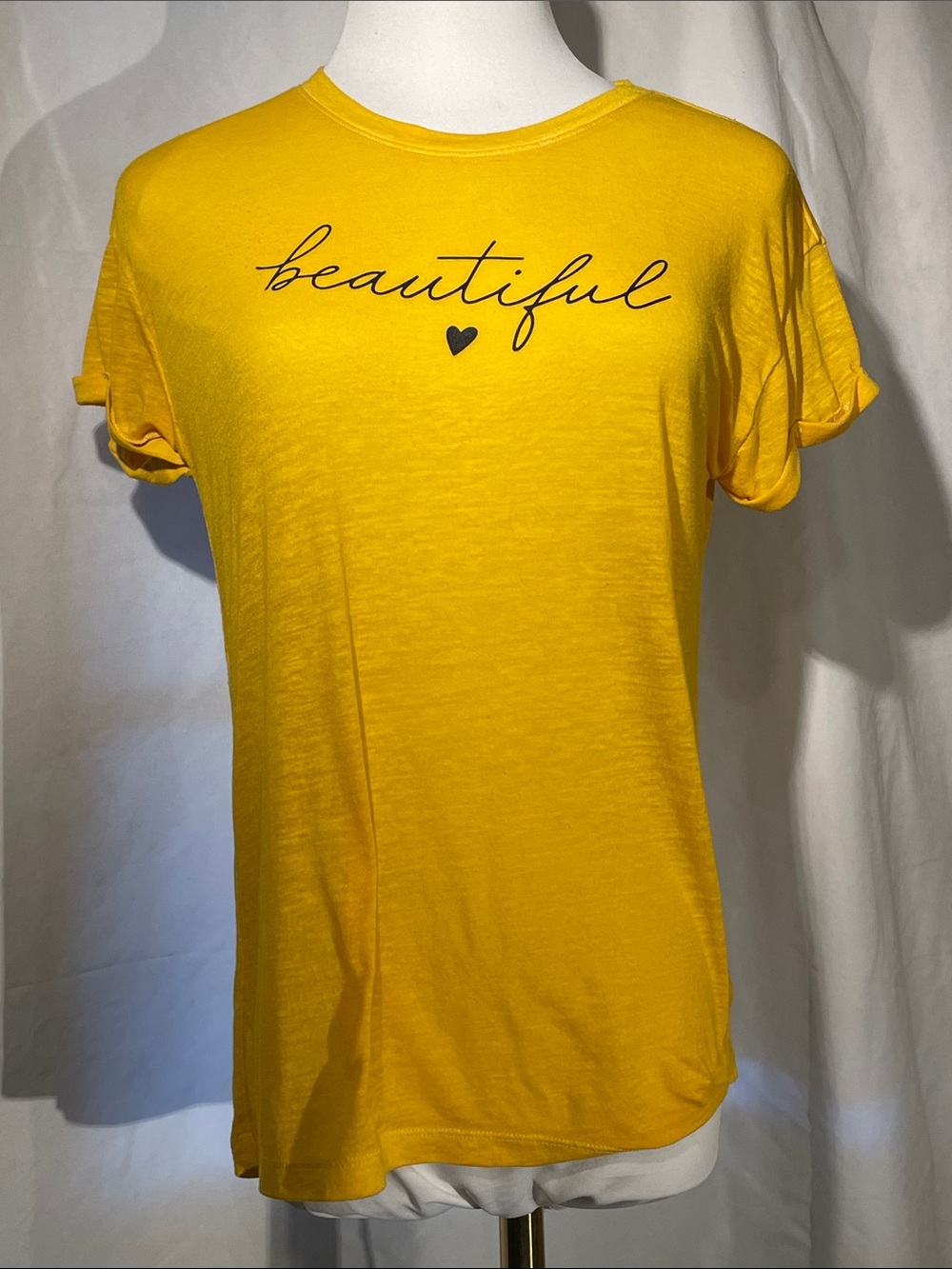 Beautiful Graphic Tee - Yellow Women’s Top